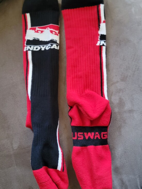 Other - Men's Indy Car Red & Black Crew Socks